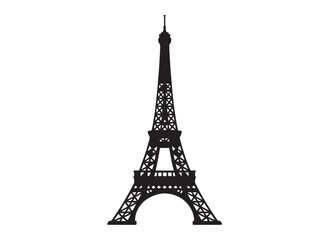 Obraz premium eiffel tower logo silhouette vector, eiffel tower silhouette logo design, eiffel tower in france silhouette vector, popular structure eiffel tower paris logo silhouettes vector on a white background