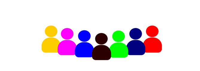 Minimal Colorful People Icons Vector – Diversity, Unity, Teamwork Concept