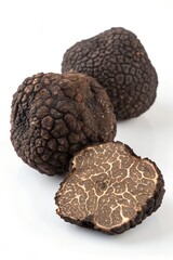 black truffles isolated on white