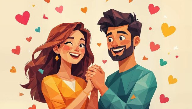 Friendship Day Celebration - Modern Geometric Vector Illustration.