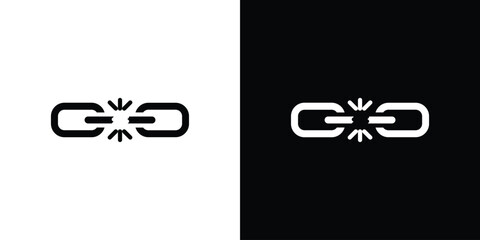 Broken link icon illustration doodle. Flat illustration vector set