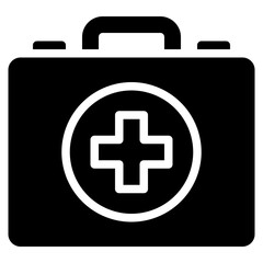 First Aid Kit Icon, Glyph style icon vector illustration, Suitable for website, mobile app, print, presentation, infographic and any other project.