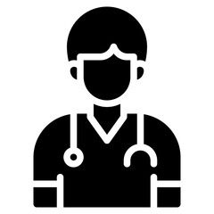 Doctor Icon, Glyph style icon vector illustration, Suitable for website, mobile app, print, presentation, infographic and any other project.
