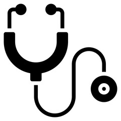 Stethoscope Icon, Glyph style icon vector illustration, Suitable for website, mobile app, print, presentation, infographic and any other project.