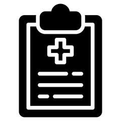 Obraz premium Medical Report Icon, Glyph style icon vector illustration, Suitable for website, mobile app, print, presentation, infographic and any other project.