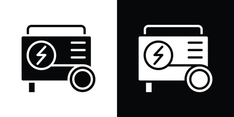 Generator icon illustration doodle. Flat illustration vector set