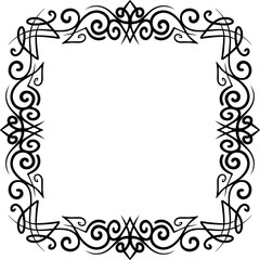 Abstract ornamental frame, calligraphic design