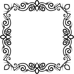 Abstract ornamental frame, calligraphic design