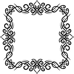 Abstract ornamental frame, calligraphic design
