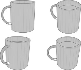vector sketch illustration of milk drink design in a cup