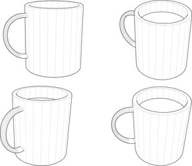 vector sketch illustration of milk drink design in a cup