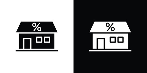 Mortgage rate icon illustration doodle. Flat illustration vector set