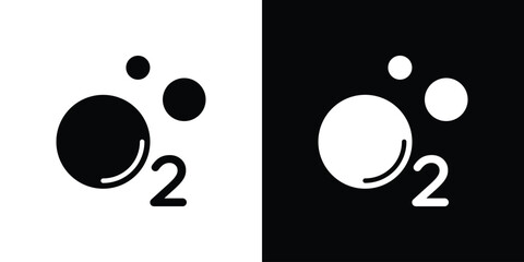 Oxygen O2 icon illustration doodle. Flat illustration vector set