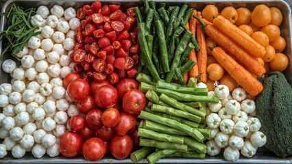A colorful array of fresh vegetables for cooking