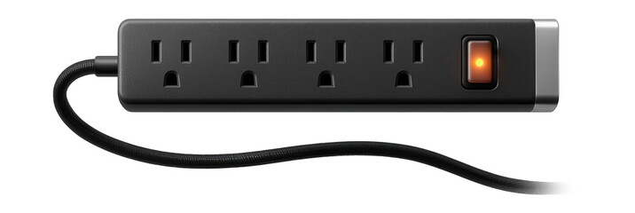 Extra-wide spaced outlet power strip for accommodating large power adapters in a crafting room.