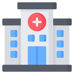 Hospital Icon, Flat style icon vector illustration, Suitable for website, mobile app, print, presentation, infographic and any other project.