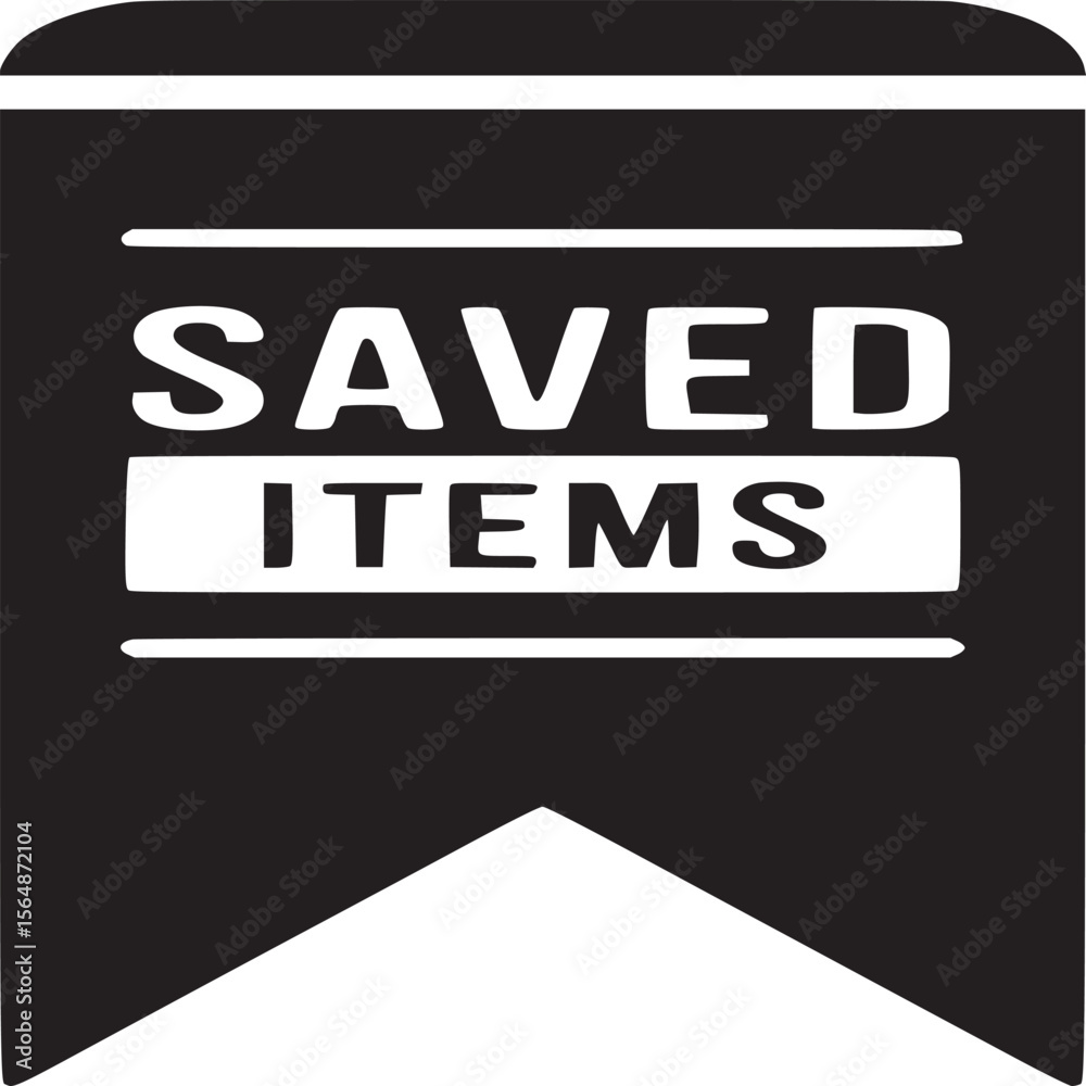 Poster saved items bookmark icon vector illustration for website and mobile app design ui ux element symbol