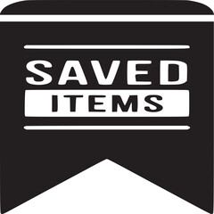 Saved items bookmark icon vector illustration for website and mobile app design ui ux element symbol on transparent background