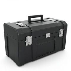 Black Toolbox with Metal Latches and Transparent Window Design