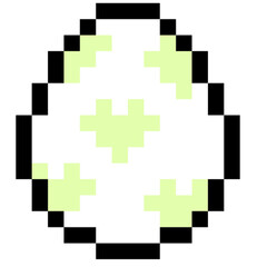 Green pixel heart shaped egg 