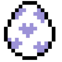 Purple Heart Pixel Egg 