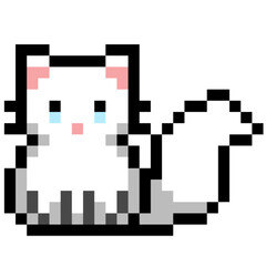 White pixel cat 