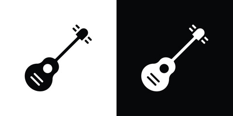 Ukulele icon illustration doodle. Flat illustration vector set