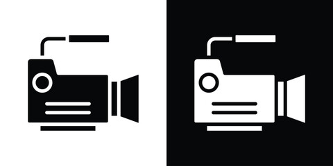 Video camera icon illustration doodle. Flat illustration vector set