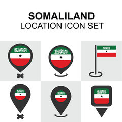 Location markers inspired by the flag and independence movement of Somaliland.