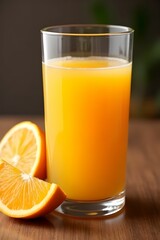Glass of orange juice. Fruit juice. Beverage menu. Food and drink advertisements, healthy lifestyle promotions, or breakfast-themed visuals