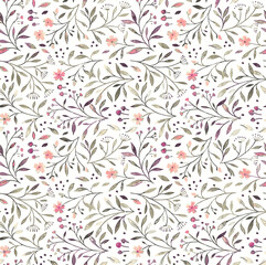 Art vintage abstract little floral pattern soft colors