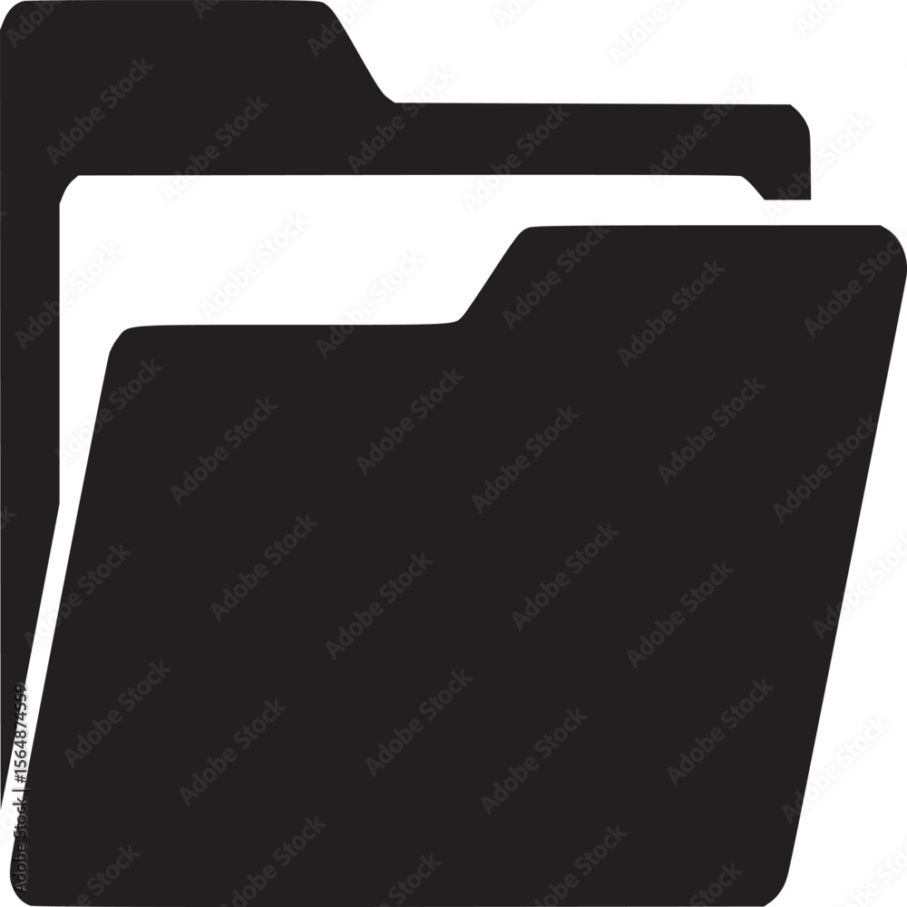 Poster folder icon file management system document storage organization data directory black and white vect