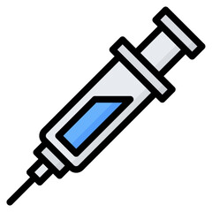 Obraz premium Syringe Icon, Filled Line style icon vector illustration, Suitable for website, mobile app, print, presentation, infographic and any other project.