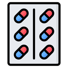 Pills Icon, Filled Line style icon vector illustration, Suitable for website, mobile app, print, presentation, infographic and any other project.