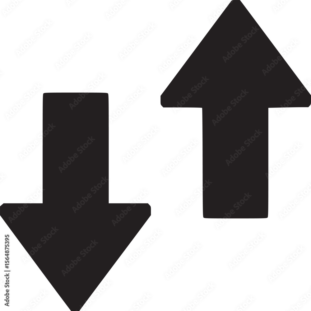 Poster up and down arrows icon vector illustration for direction symbol and interface design element graphi