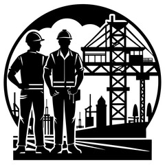 silhouette of a worker