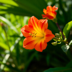 Fototapeta premium Magische Natur – Rosa Blüte im Traumlicht mit Wasserperlen