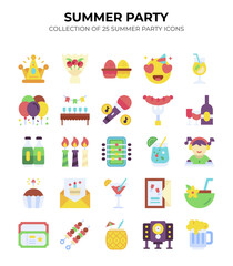 Fototapeta premium Summer Party. Collection of 25 Summer Party Icons