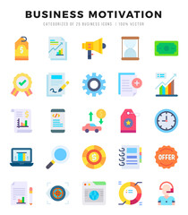 icons set. BUSINESS MOTIVATION for web. app. vector illustration.
