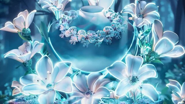 Elegant Floral Jewelry Display in Enchanted Forest Setting
