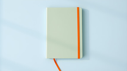 Pastel Green Notebook with Orange Strap – Minimalist Stationery Design