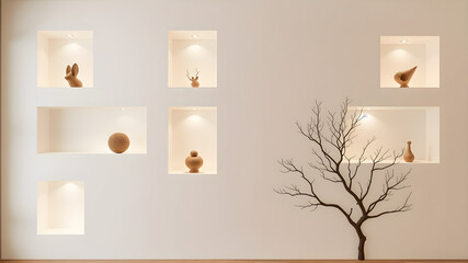 interior of a room with a chandelier