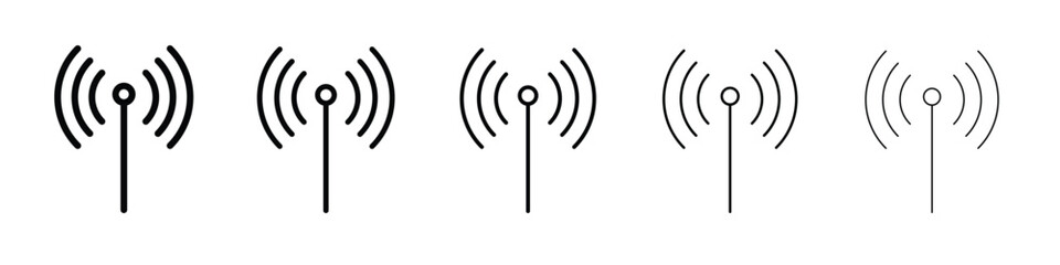 Antenna icon web Vector collection in black strokes