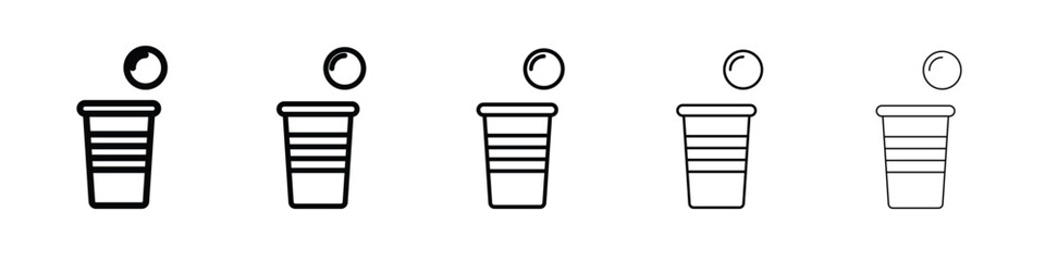 Beer pong icon web Vector collection in black strokes