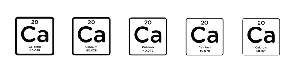 Calcium icon web Vector collection in black strokes