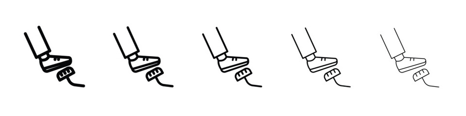 car pedal icon web Vector collection in black strokes