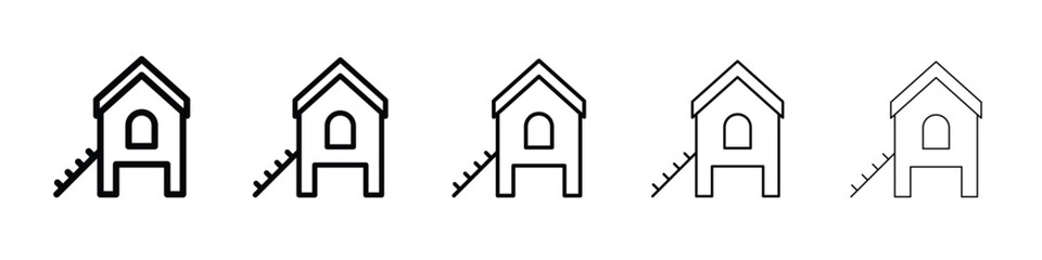 Chicken coop icon web Vector collection in black strokes © Raj