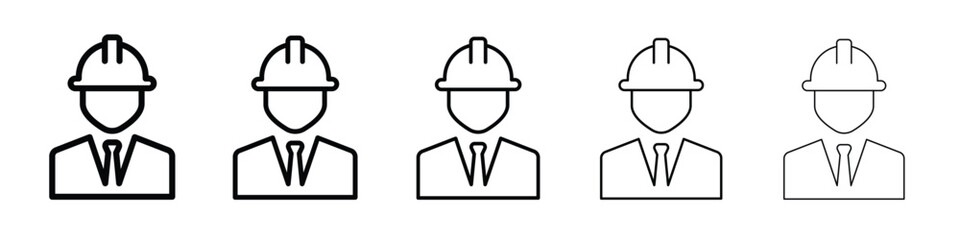 Civil Engineer icon web Vector collection in black strokes