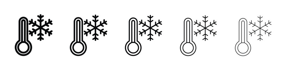 Cold icon web Vector collection in black strokes