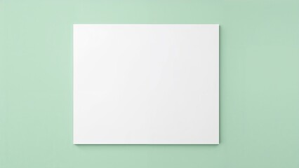 White square canvas mock-up on light green background